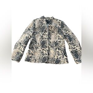 J. CREW black and tan leopard print Going Out cropped blazer jacket size 8